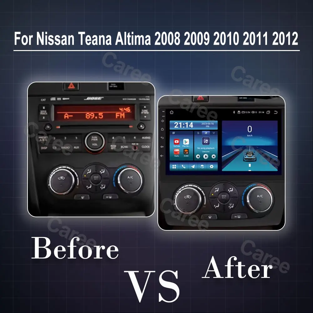 Android 15 For Nissan Teana Altima 2008 2009 2010 2011 2012 Carplay Auto Radio Stereo Qled Screen Car Multimedia Player WIFI 4G