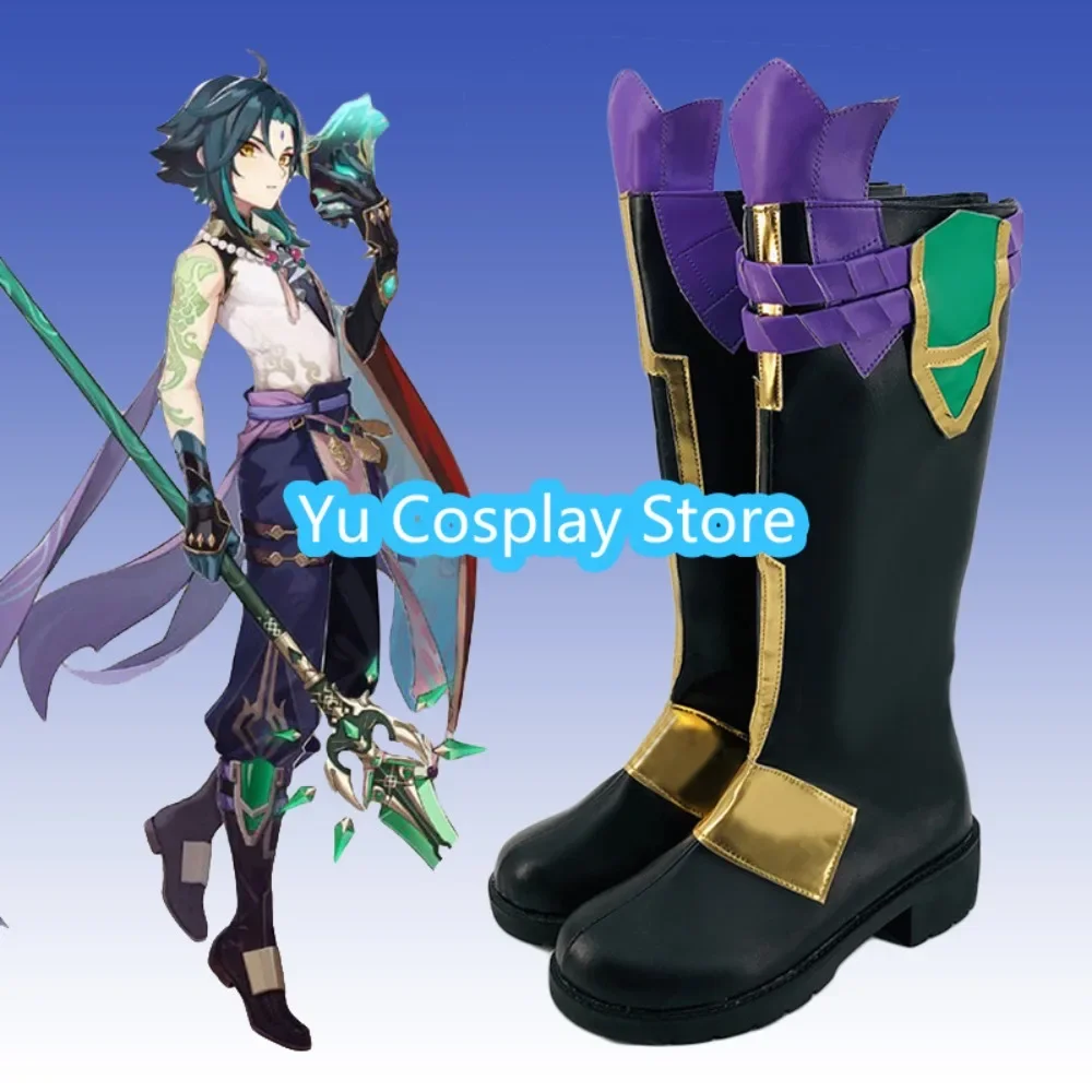 Yu Cosplay Store Genshin Impact Xiao Cosplay Shoes Performance Halloween Role Play Shoes Boots Anime Game Costume Props Anime