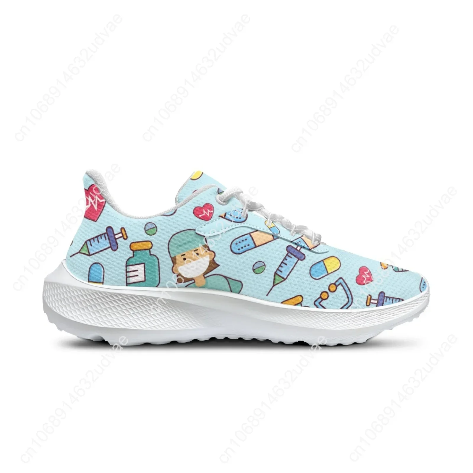 Women's Doctor Nurse Sneakers Medical Hospital Printed Lightweight Running Shoes Ladies Casual Cute Nursing Shoes
