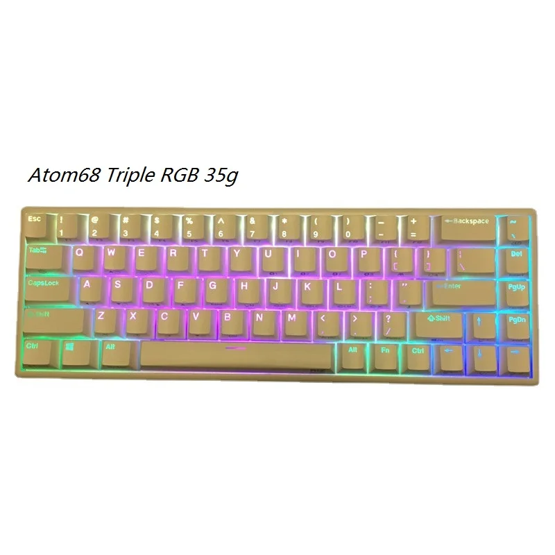 

New NIZ 3 Modes Atom68 35g RGB Bluetooth 5.0 Keyboard wireless Dongle 68 keys White PBT Keycap Full Programmable