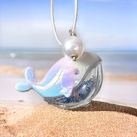 Cute Blue Whale Keychain Pendant Creative Cute Dolphin Bag Pendant Keyring Car Keys Chain For Men Women Charms Funny Jewelry