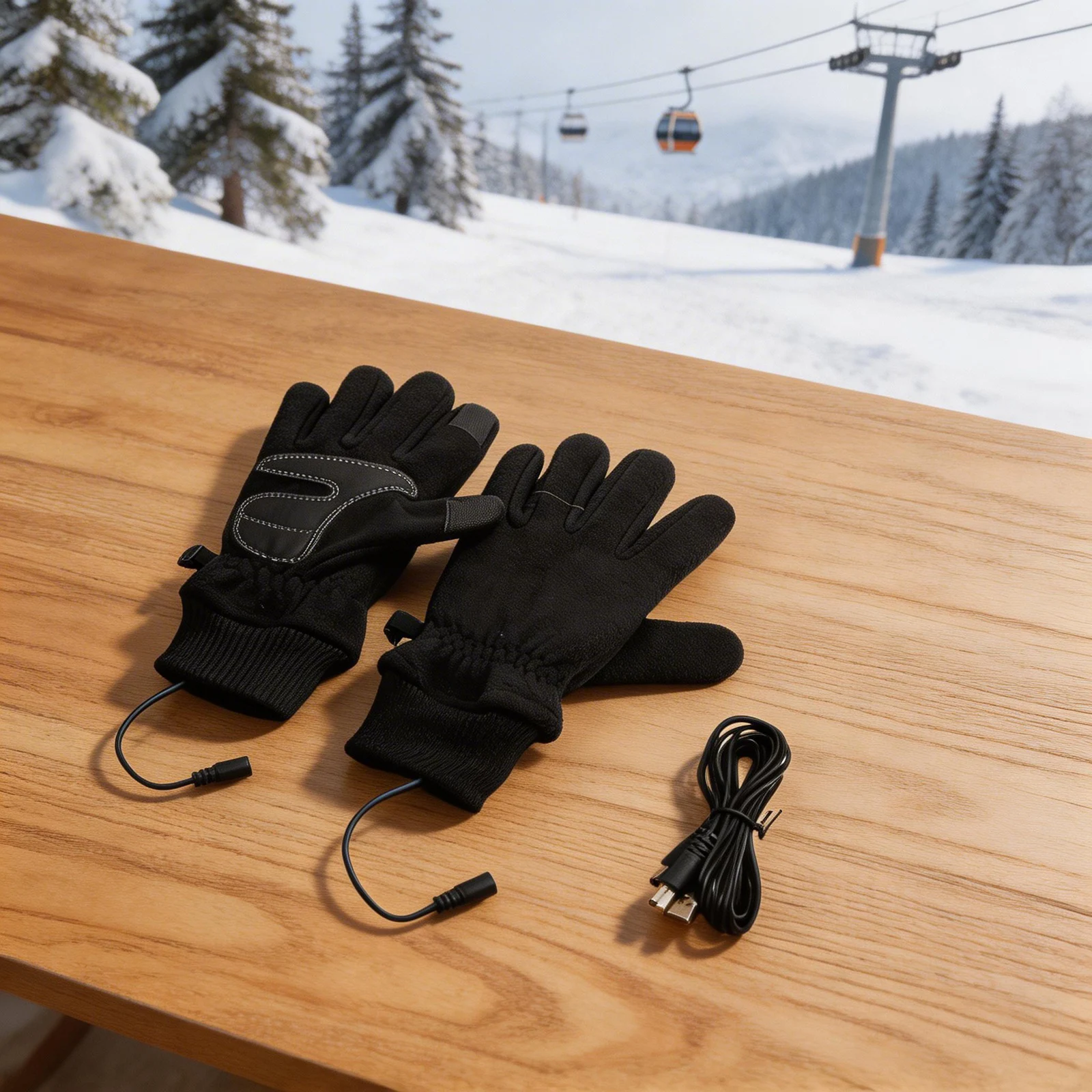Comfortable Winter Mittens Winter Sports Gloves Touchscreen Tips Heated Gloves Adjustable Fit Windproof Design