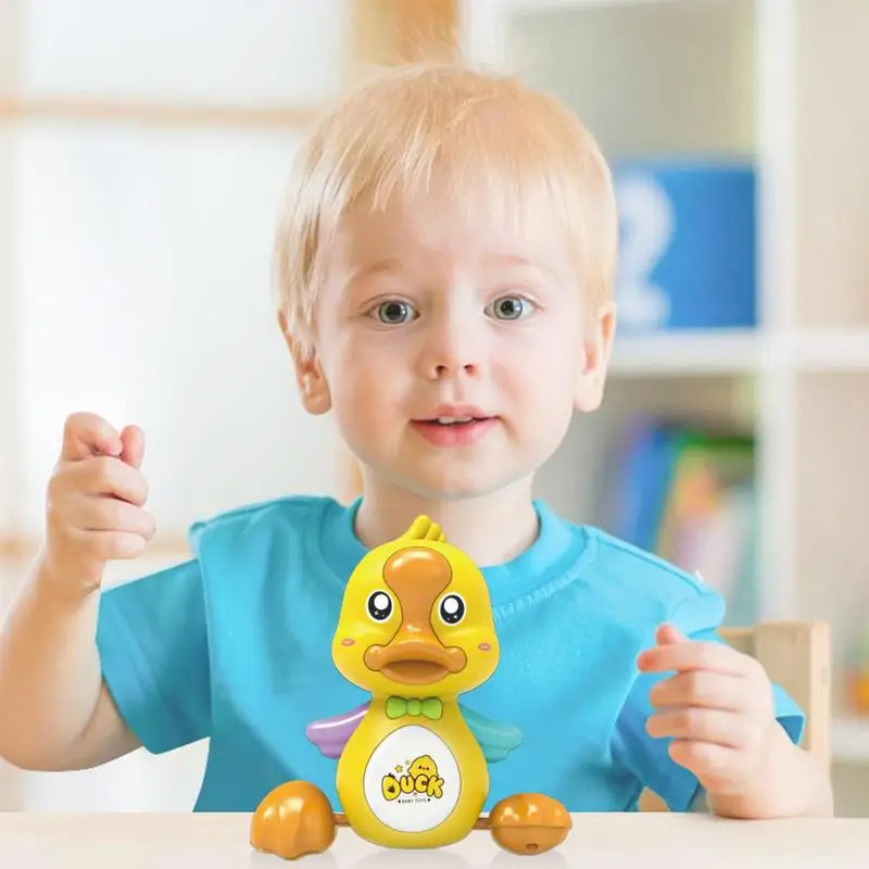 Electric Duck Toy Musical Duck Toy Shaking Yellow Duck Interactive Model For Children Crawling Helper