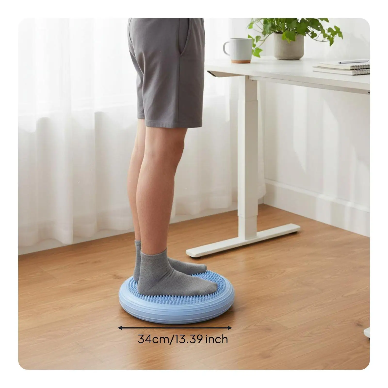 Yoga Balance Pad Inflatable Wobble Cushion for Core Stability Exercise Equipment with Massage Spikes for Home Gym Fitness