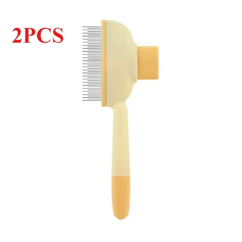 Pet Grooming Slicker Brush Self-Cleaning One-Key Hair Removal Comb for Cats Dogs Massage and Shedding Control