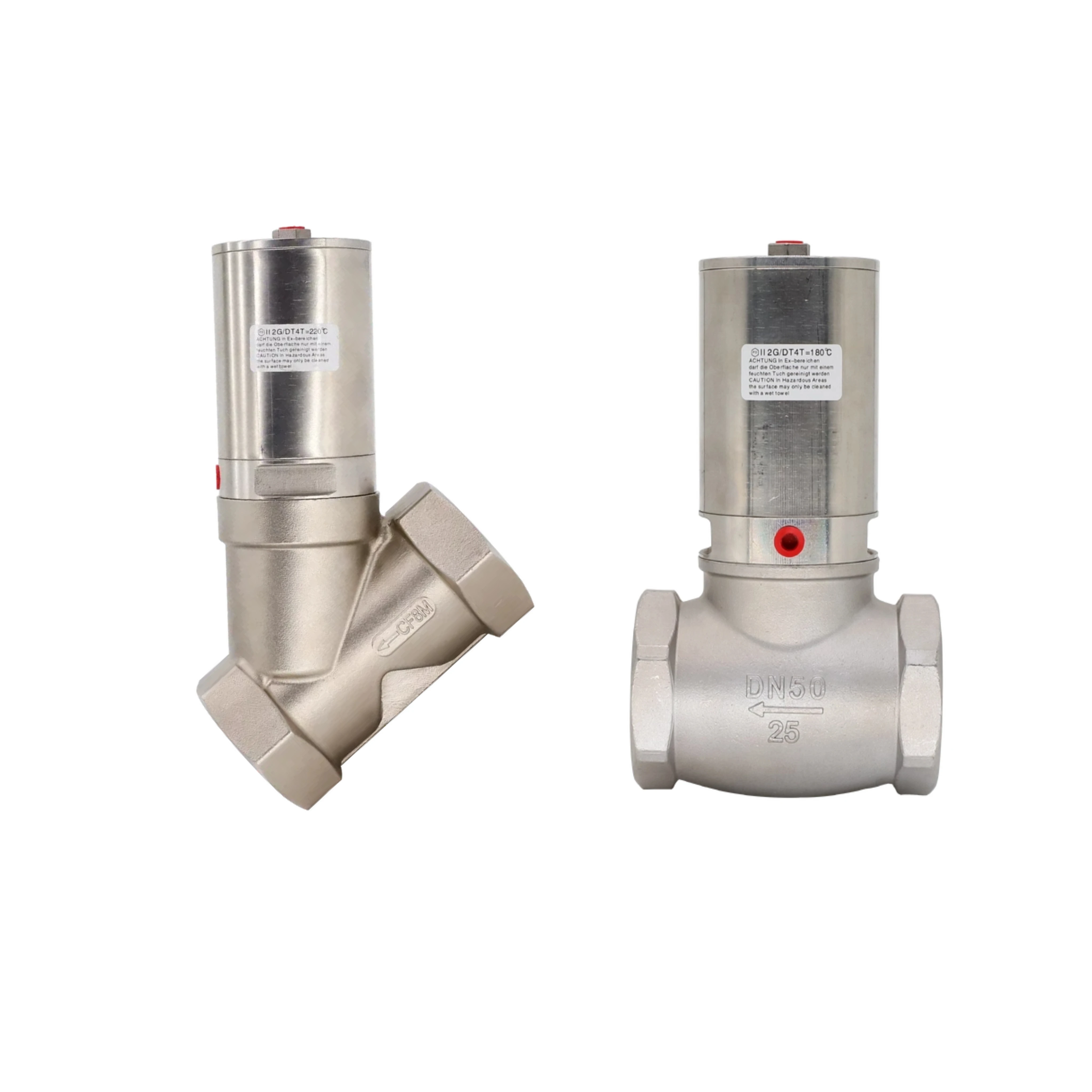 304 Stainless Steel Pneumatic Cut-off Valve T-shaped Angle Seat Valve