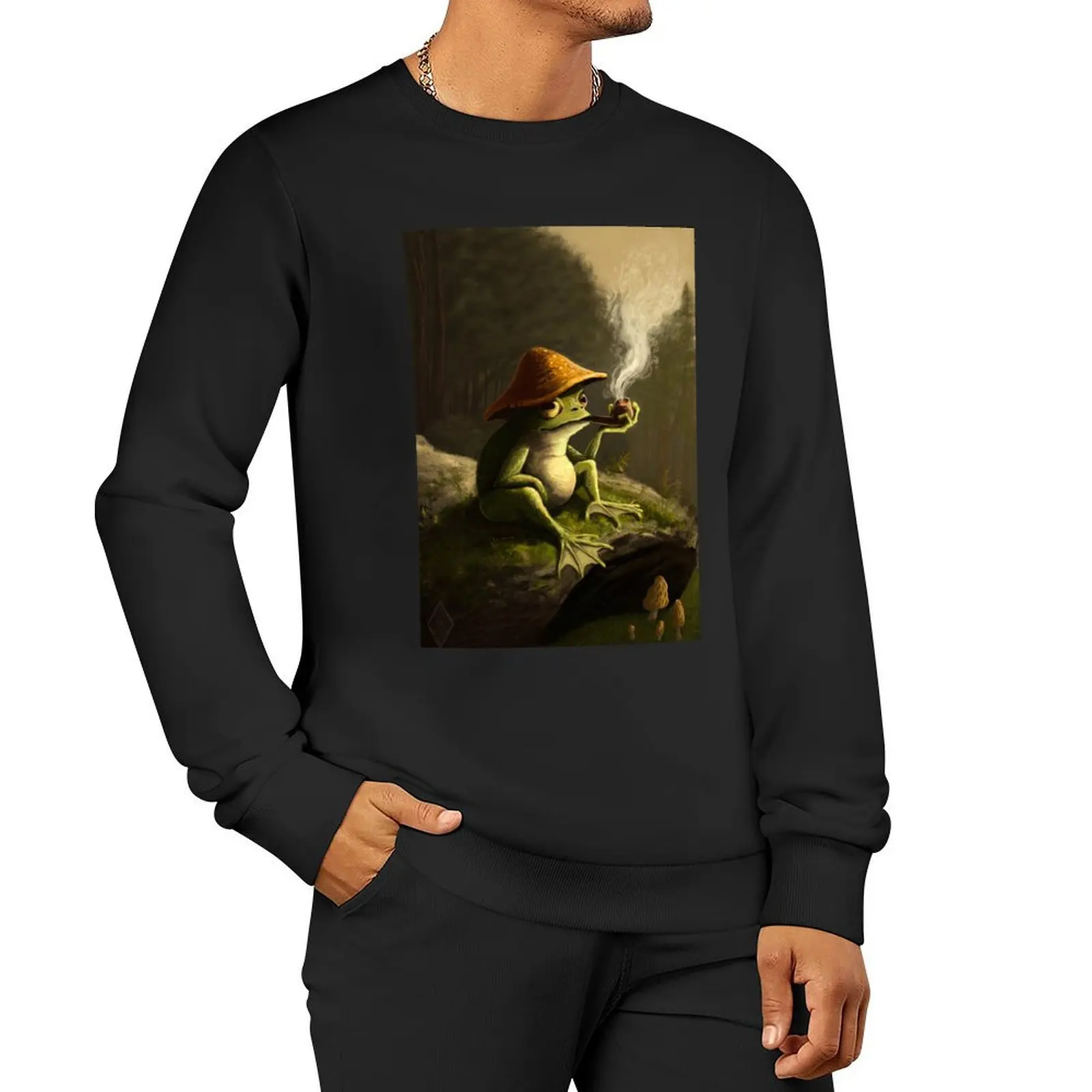 Morning Frog Pullover Hoodie clothes for men new sweatshirts