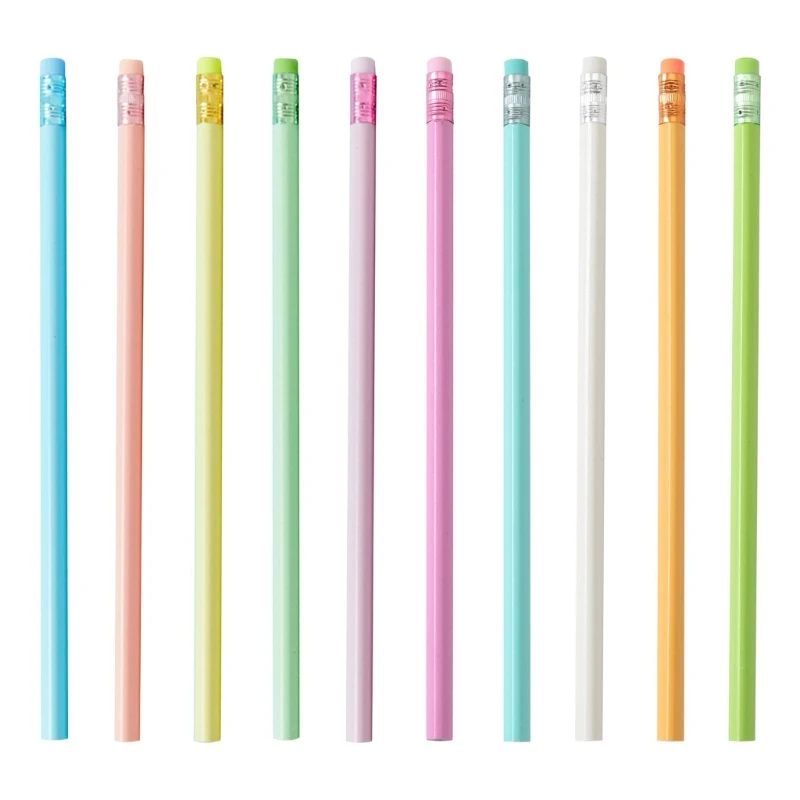30 Pcs Macaron Color Pencils with Eraser Drawing Pencils Writing Pencils School Supplies For Tests And Daily Use K92C