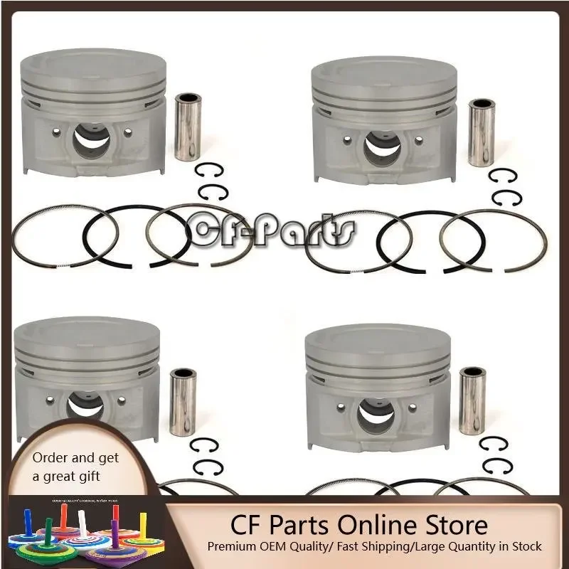 

New 4 Sets STD Piston Kit With Ring 13101-28060 Fit For Toyota 1AZFE Engine 86MM