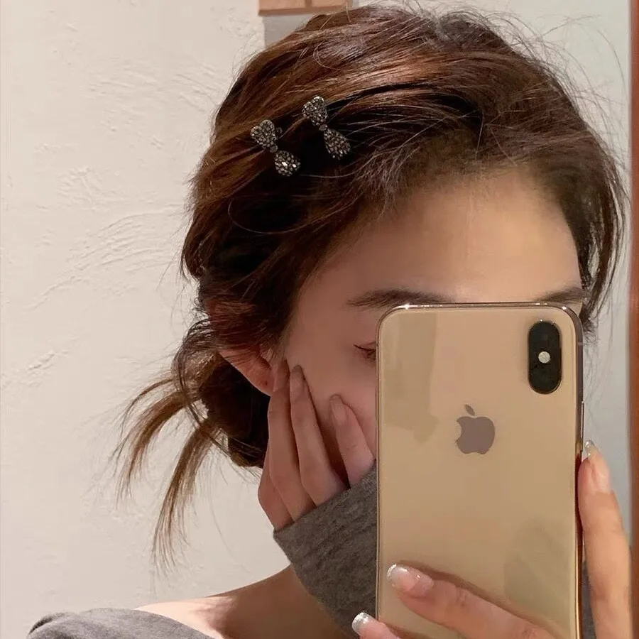 Mini Duck Bill Barrettes Small Side Bang Clips for Women Delicate Bow Broken Hair Fix Elegant Portable High Quality Resin