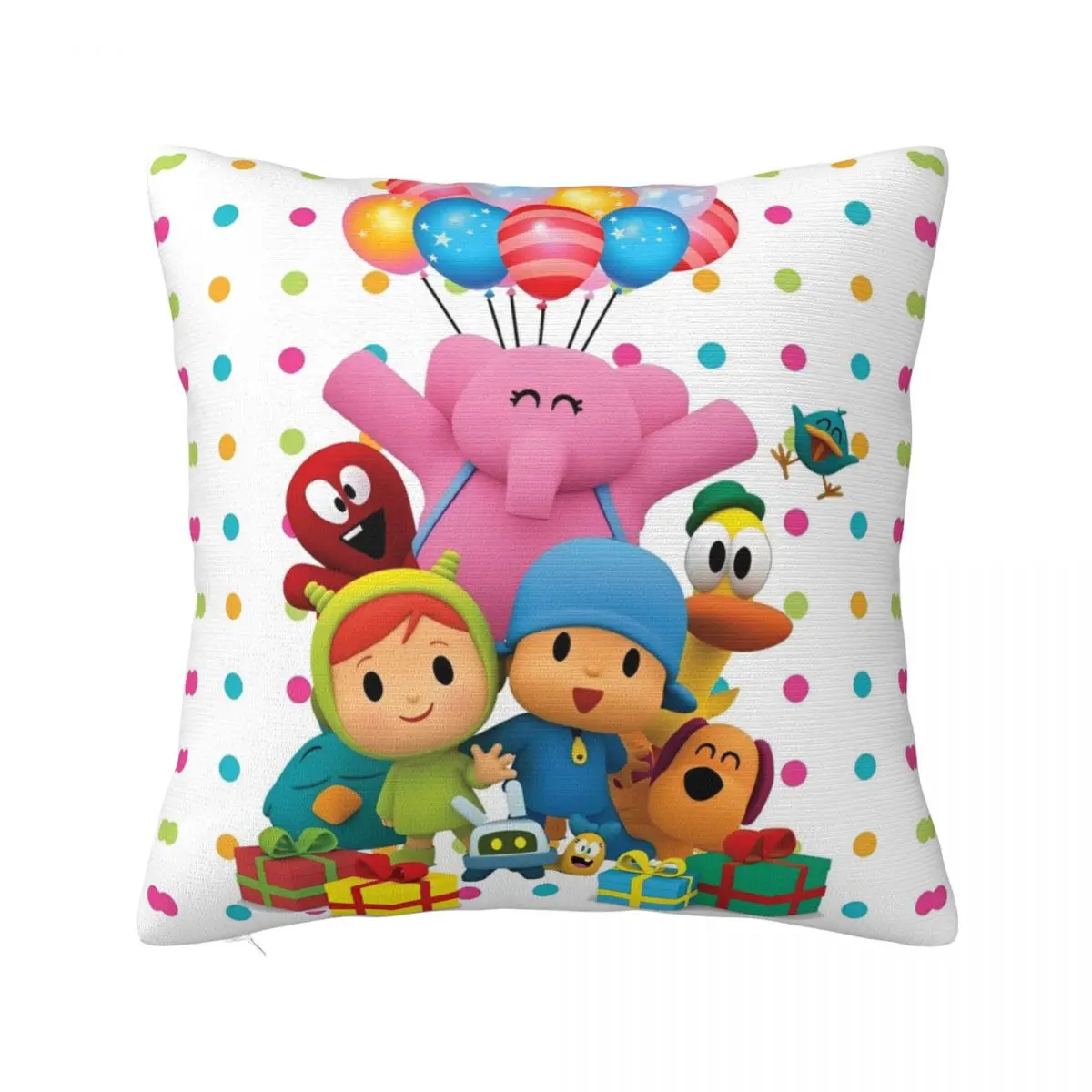 Soft P-POCOYO Elly Pato Fred Loula Sleepy Bird Pillowcase Fabric Cushion Cover Gift Cartoon Throw Pillow Case Cover Home 40X40cm