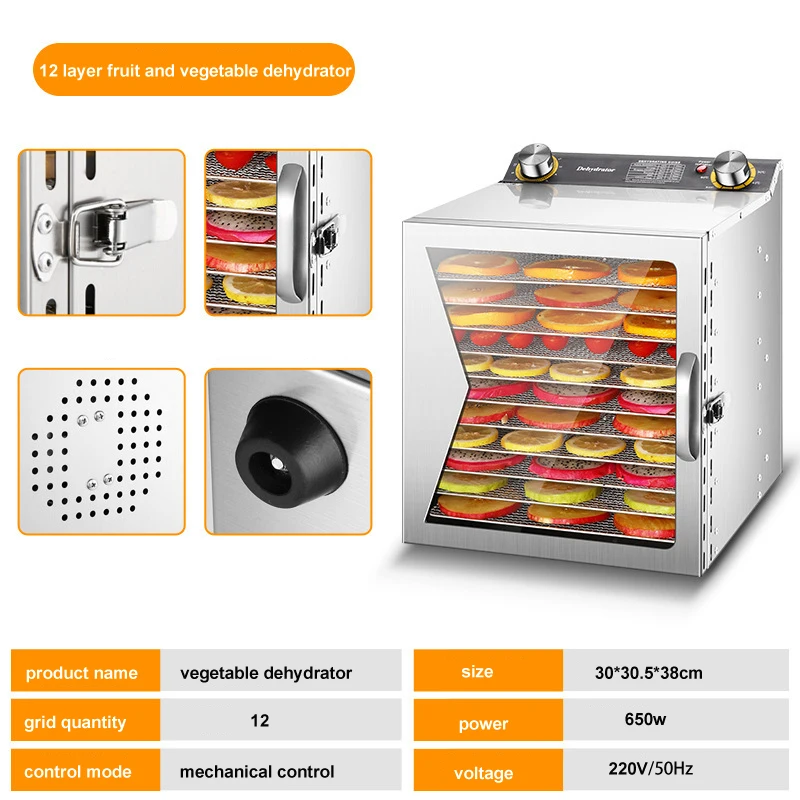 Stainless Steel Food Dehydrator Hot Sale Commercial Dryer Fruit Machine 18 Layers For Home Use