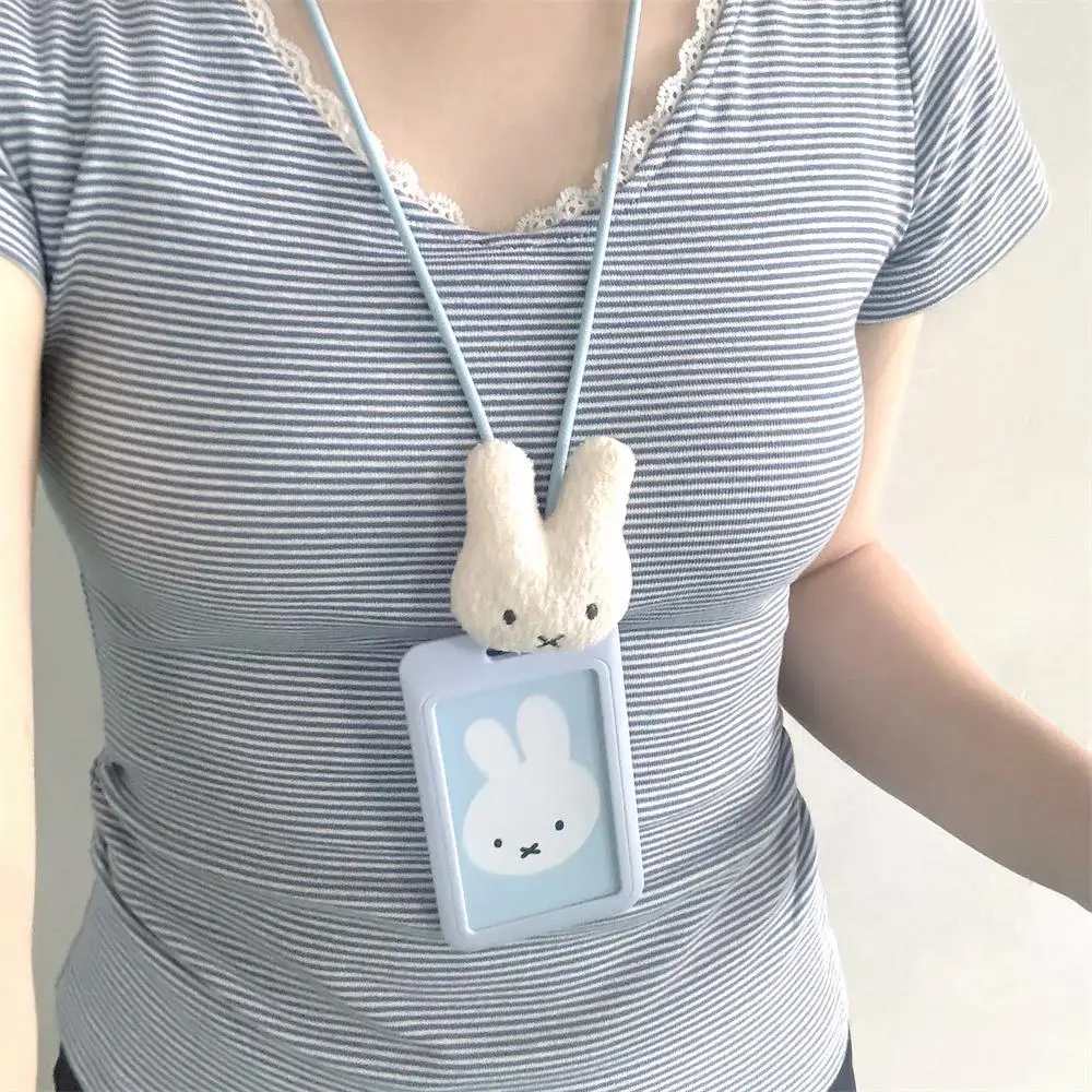 

Miffy Card Holder Cute Miffy Neck Card Holder Sliding Cover Hard Shell Id Card Name Tag Work Id Card Bus Card Girlish Heart