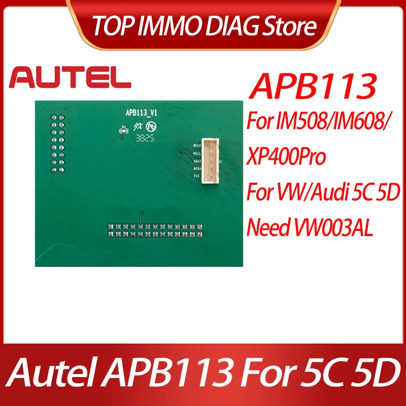 Autel APB113 5C 5D Key Adding Adapter for VW Group 5C 5D Models Work with IM508 IM608 XP400Pro Using Ikey VW003 Autel Smart Key