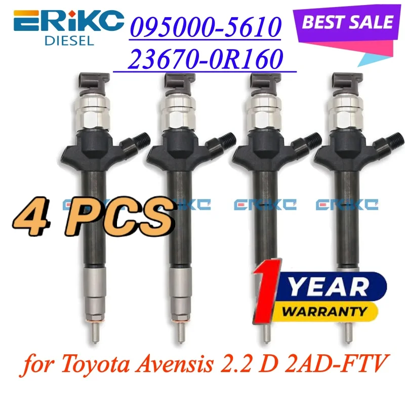 

4PCS 095000-5610 23670-0R160 Genuine Common Rail Diesel Injector FOR Toyota Avensis 2.2 D 2AD-FTV 236700R160 0950005610