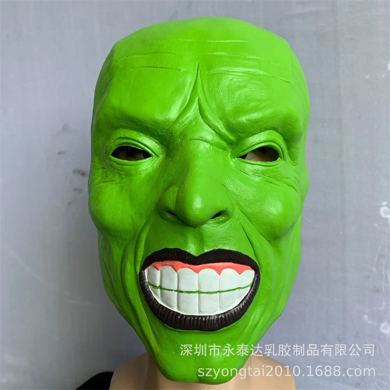 The Mask Movie Jim Carrey Cosplay Mask Green Mask Halloween Party Green Funcy Dress Adult Props