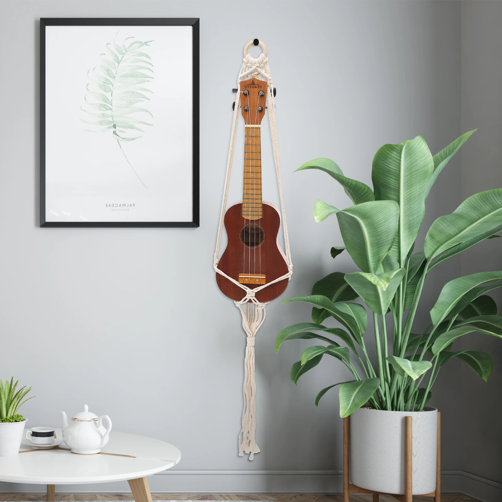 

Guitar Hanger Wall Mount Rack Stand Ukulele Hangers Hanging Holder Cotton Rope Manual