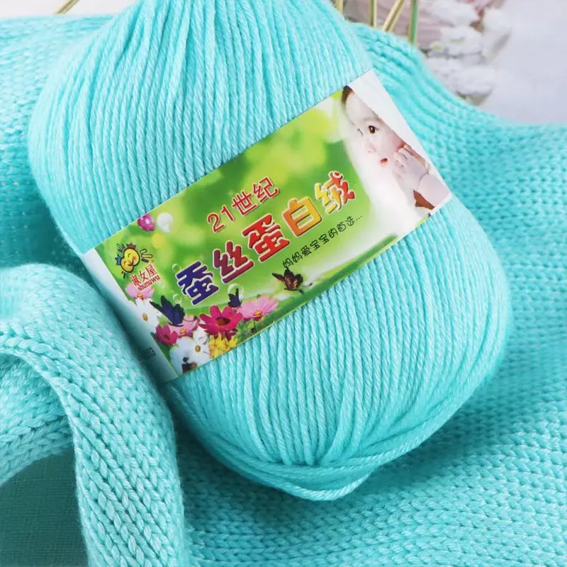 50g 120M Cotton Silk Wool Yarn Knitting Lana Knit Yarn Crochet Thread Line Knitted Worsted Handmade Yarn