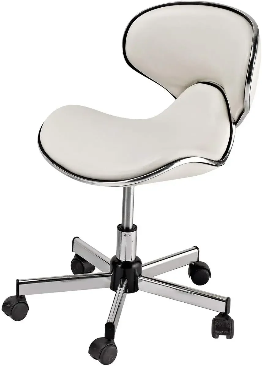 Butterfly Mini Pedicure Stool/Chair for Salons and Spas, Model 545, Padded & Upholstered Seat, Ergonomic Back Rest, Height Adjus