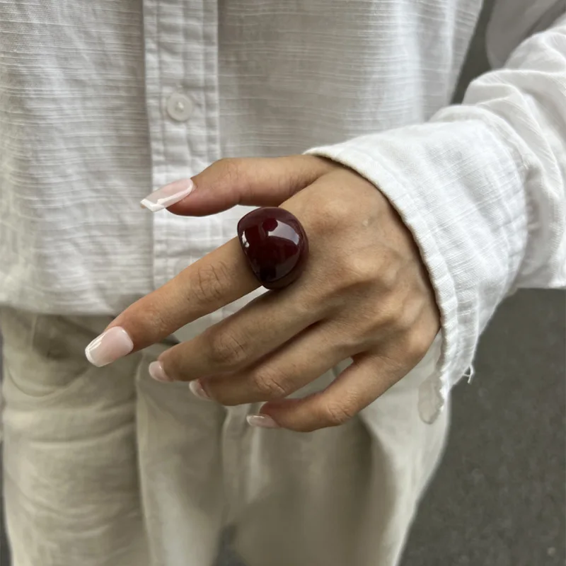 Women's Oversized Multicolour Resin Dome Ring