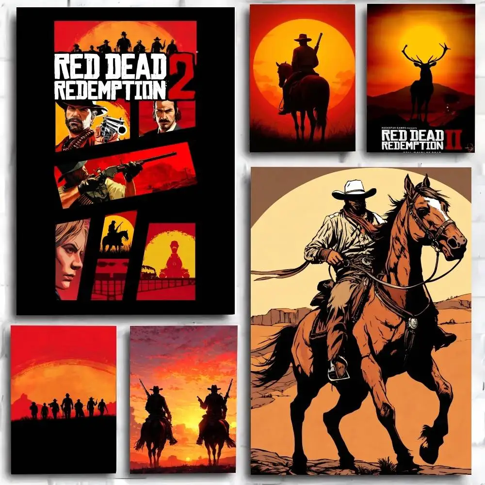 Affiche artistique HOT GAME R-Red D-Dead R-Redemption 2, style Anime, décoration de maison, cadeau idéal, décoration de chambre parfaite