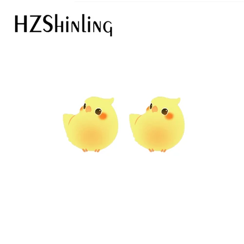 2022 New Fashion Lovely Parrots Cute Fat Birds Stud Earrings Handcraft Epoxy Earrings Acrylic Earrings