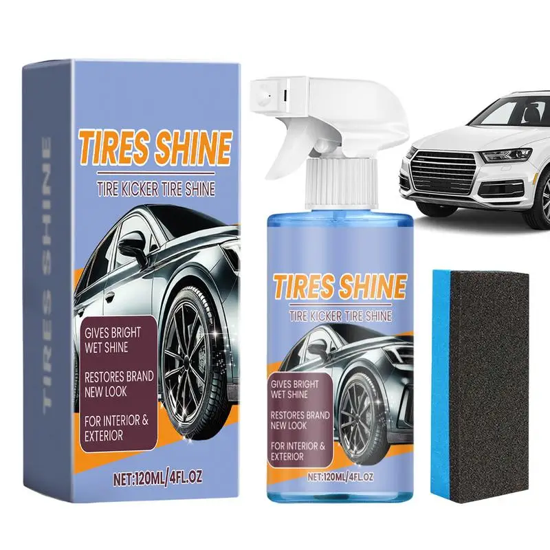 ยางรถ Shine สเปรย์เคลือบ 120ml กันน้ํารถยาง Maintenance WAX ยาวนานยางตกแต่ง Solution สําหรับรถยนต์