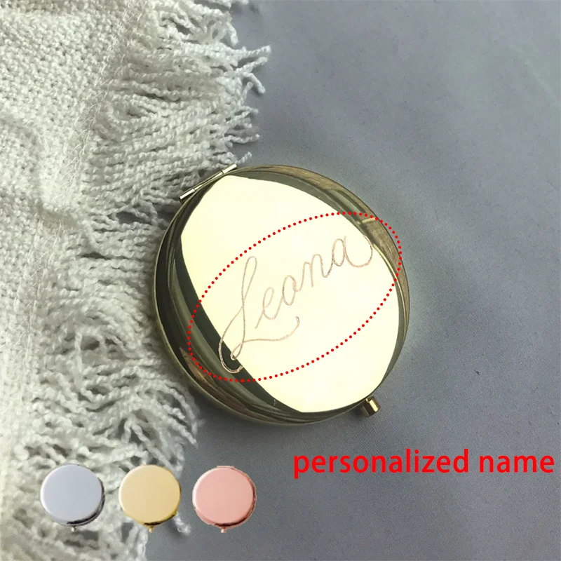 personalized name Monogram Engraved Compact Mirror Christmas Gift Mom Best Friend Bridesmaids Bachelorette favor birthday gift