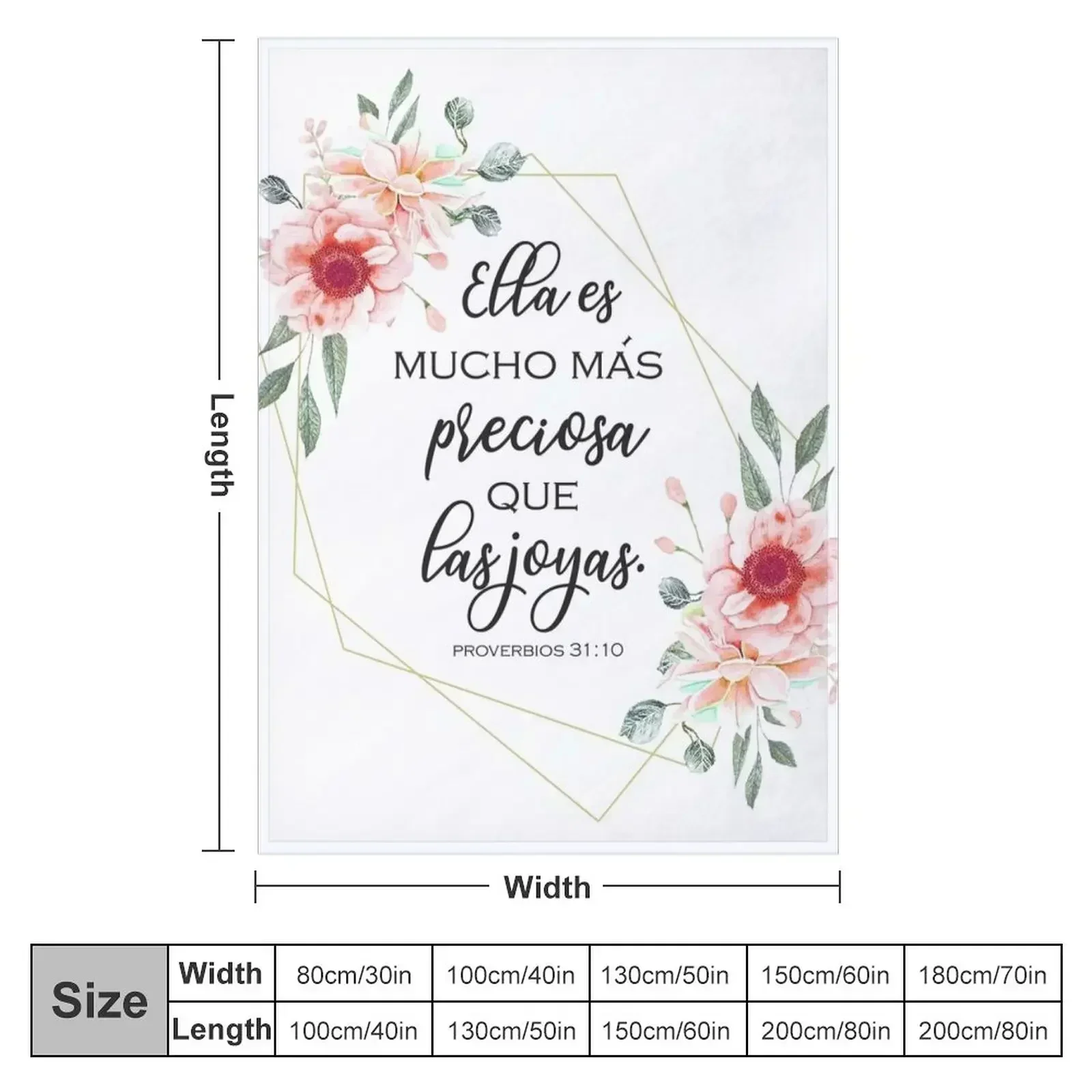 Spanish bible verse Proverbios 31:10 Throw Blanket couch cozy soft plush fuzzy picnic outdoor blanket