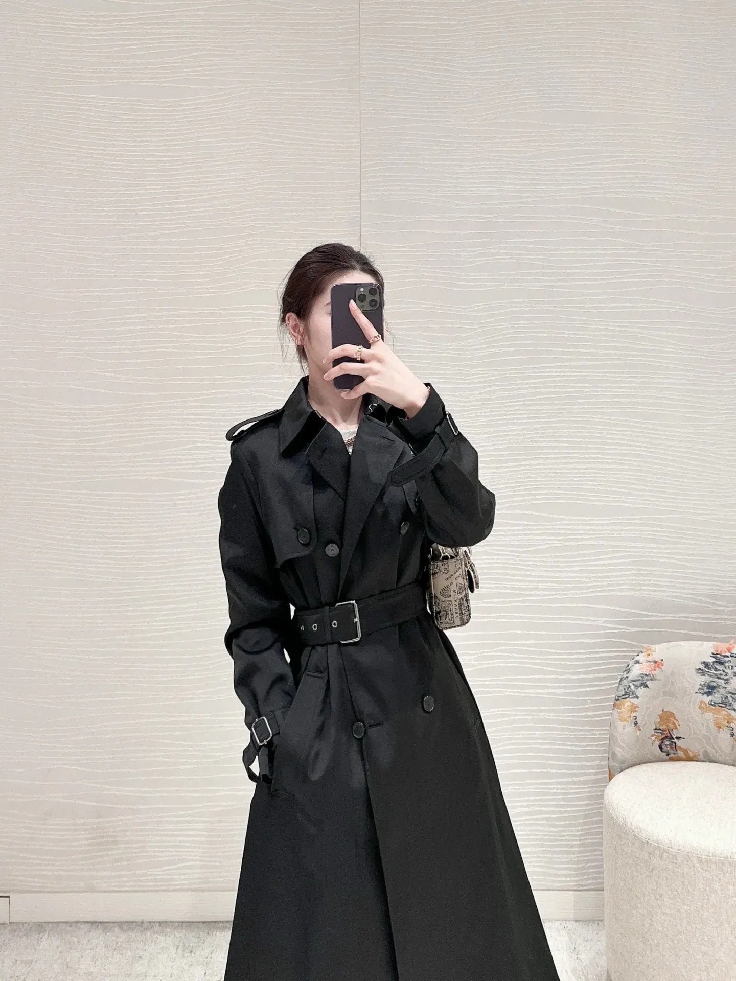 Di Luxury Elegant Women Winter Trench New in Coats and Jackets 2024 Outdoor Long Clothes Eam Ladies Outerwears Clothing Spring