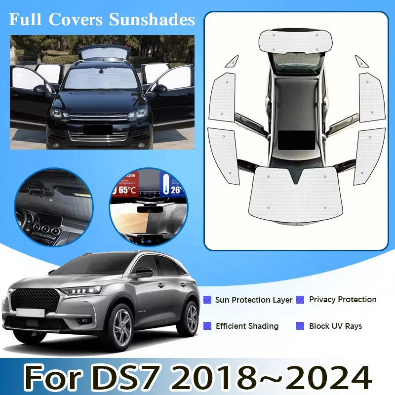 

Anti-UV Car Window Covers For DS 7 Crossback Citroen DS7 2018~2024 Car Sun Sunscreen Sunshades Visor Accessories 2023 2022 2021