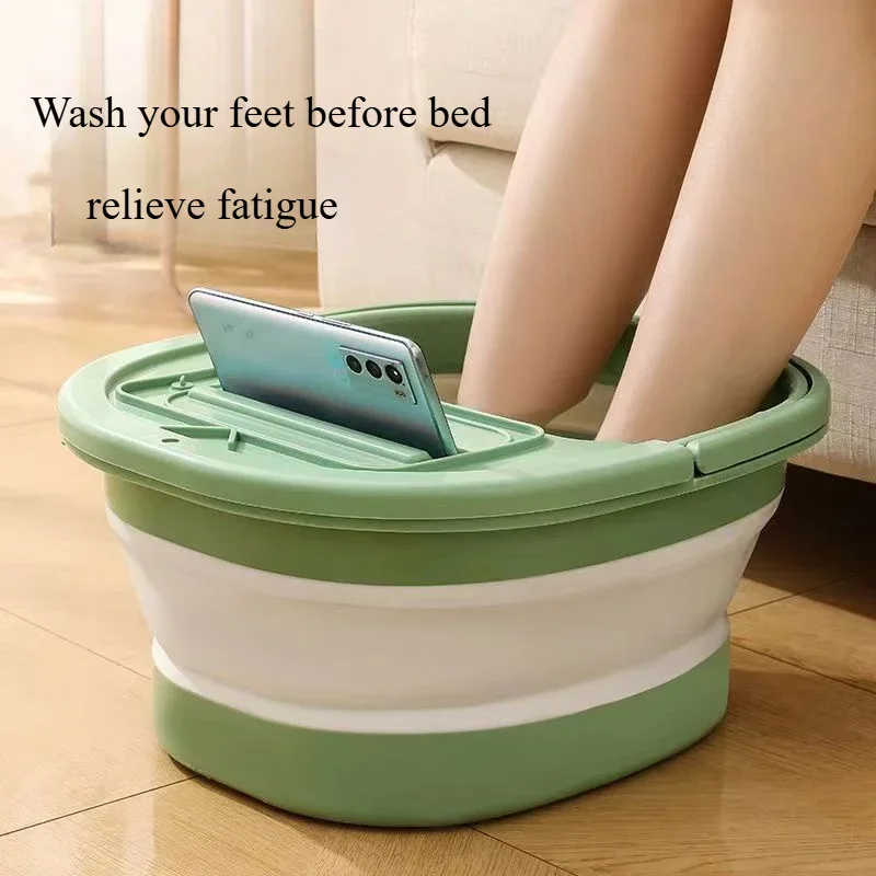 

Складная ванночка для ног, спа-уход для педикюра, массажная ванна для ног с ручками и точечным массажем, многофункциональная (A)