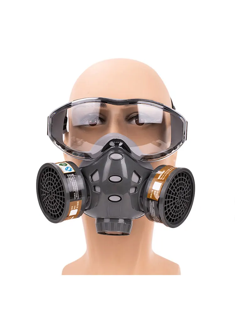 Respirator Full Face Gas Mask With Safety Glasses Filter Spray Paint Chemical Pesticide Decoration Formaldehyde Anti-Dust Work