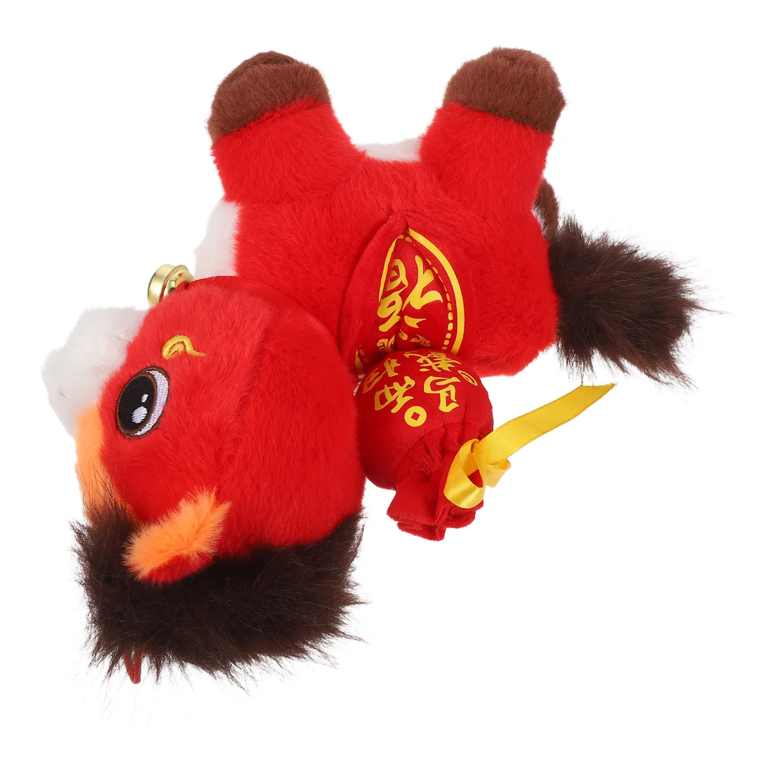 Chinese Horse Zodiac Mascot 2026 Year Horse Soft Stuffed Animal Lucky Money Bag Spring Festival Souvenir Tabletop Decor Bedtime