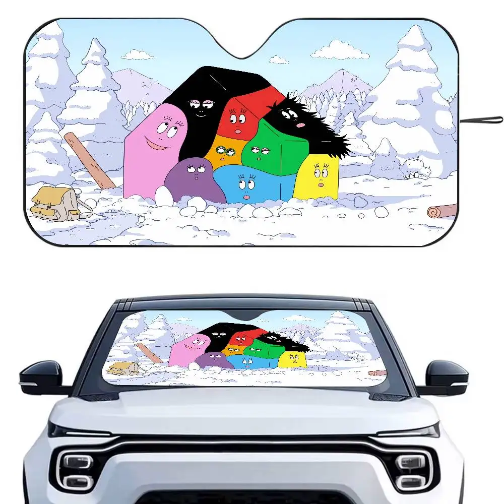 

B-Barbapapa мультяшный автомобильный солнцезащитный козырек, зонтик, лобовое стекло автомобиля, солнцезащитный козырек, защита от ультрафиолета и внутренний охладитель