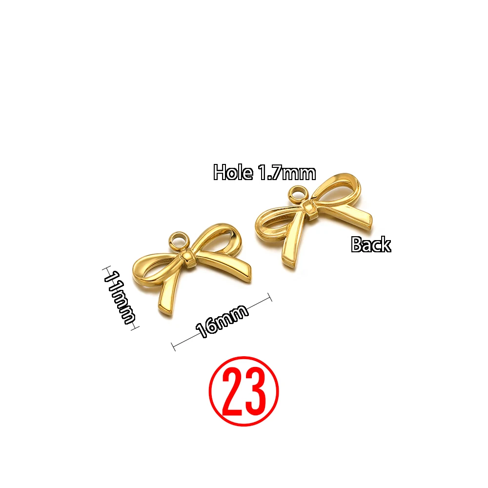 5 Stück Edelstahl-Schleifenanhänger, niedliche Mode-Sommer-Serie, schlichter Stil, Anhänger für Halsketten, Ohrringe, handgemachter DIY-Schmuck – Detail 25