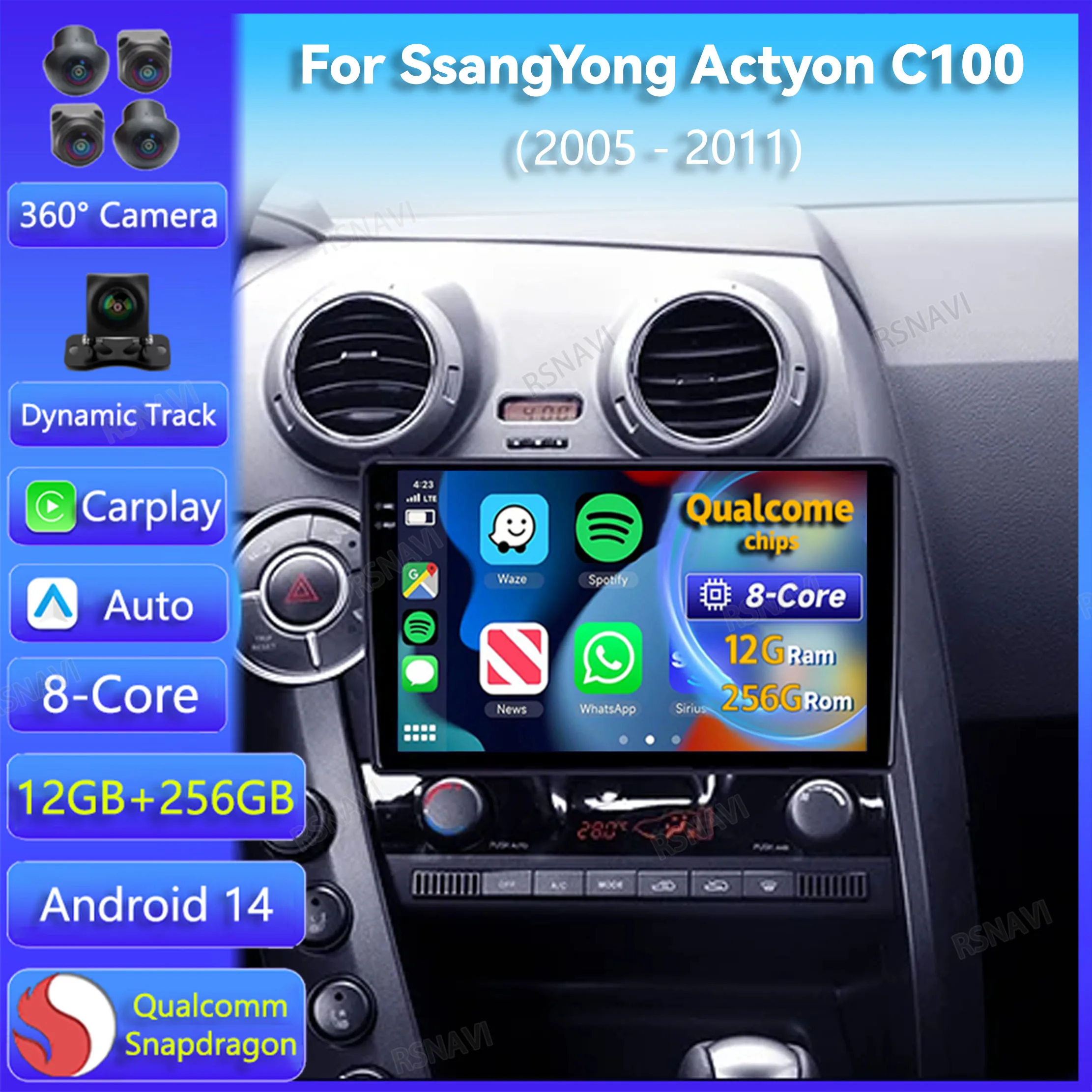 

Android 14 Car Radio For SsangYong Actyon C100 2005 - 2011 Carplay Auto Navigation Head Unit BT DSP Video GPS 2Din Stereo Player