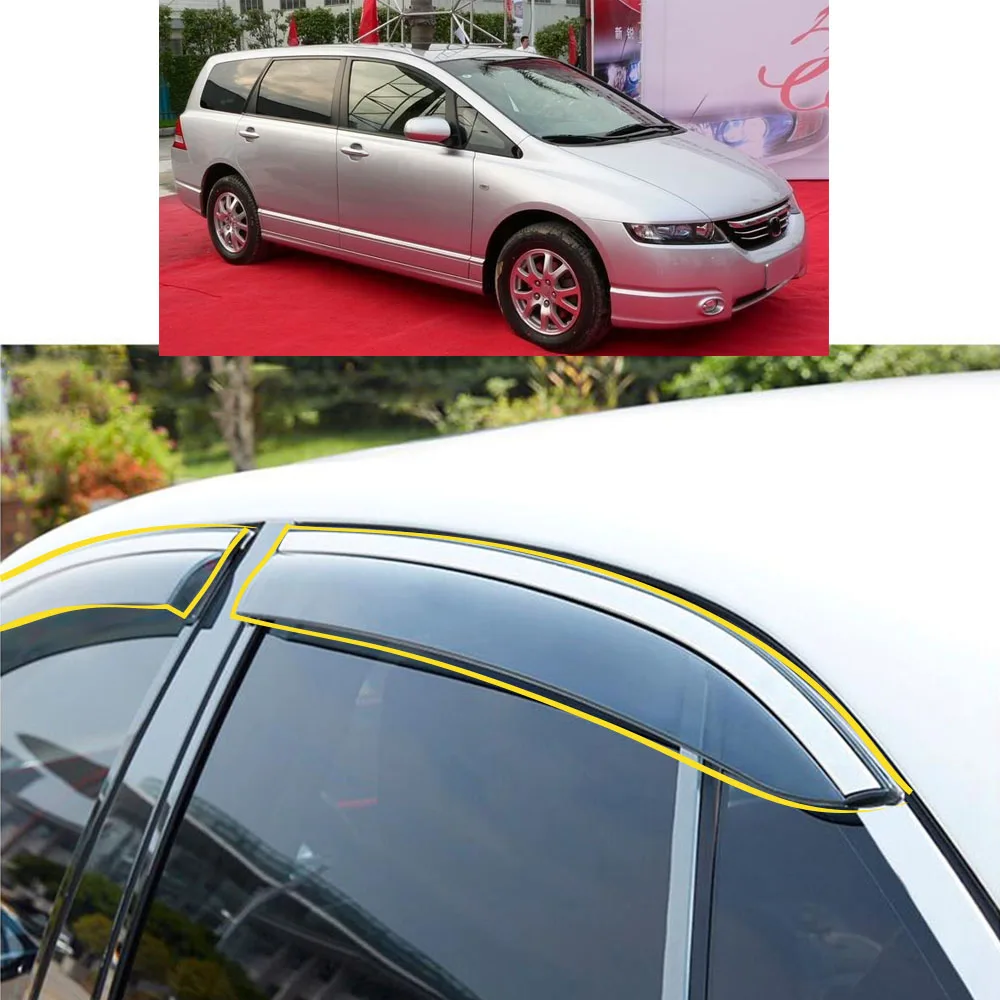 Car Body Styling Sticker Plastic Window Glass Wind Visor Rain/Sun Guard Vent Parts For Honda Odyssey 2001 2002 2003 2004