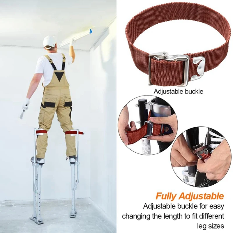 4 Packs Drywall Stilt Accessories Comfort Stilt Pads Protective Padded Leg Bands,Nylon Adjustable Stilt Leg Straps