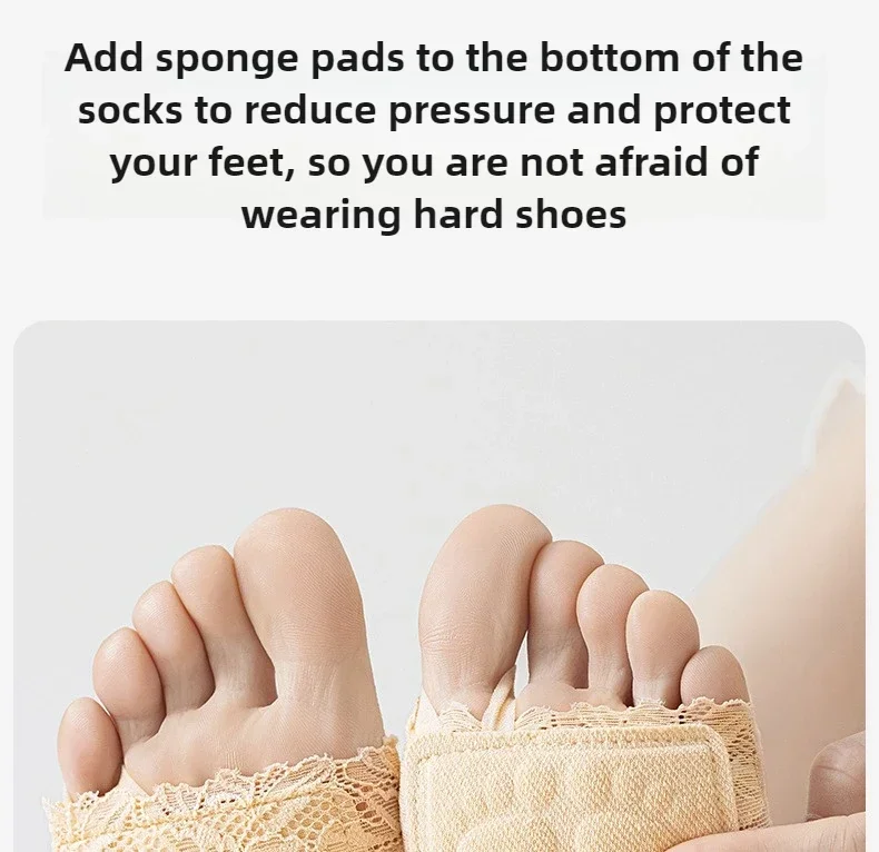 1–10 Paar Damen-Socken mit halber Sohle, rutschfest, unsichtbar, Dessous-Socken für High Heels, Schuhe, Sommer, dünne, atmungsaktive Spitzen-Fußabdeckung – Detail 6