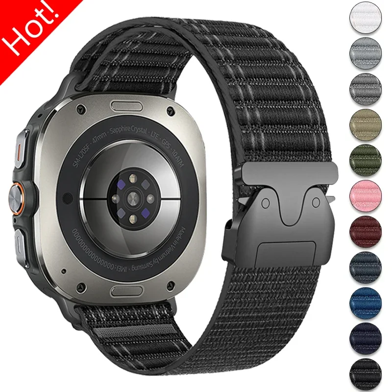 Nylon Sports Strap for Samsung Galaxy Watch 7 Ultra 47mm Adjustable Loop Bracelet for Galaxy Watch 7 Ultra Band Wristband Correa