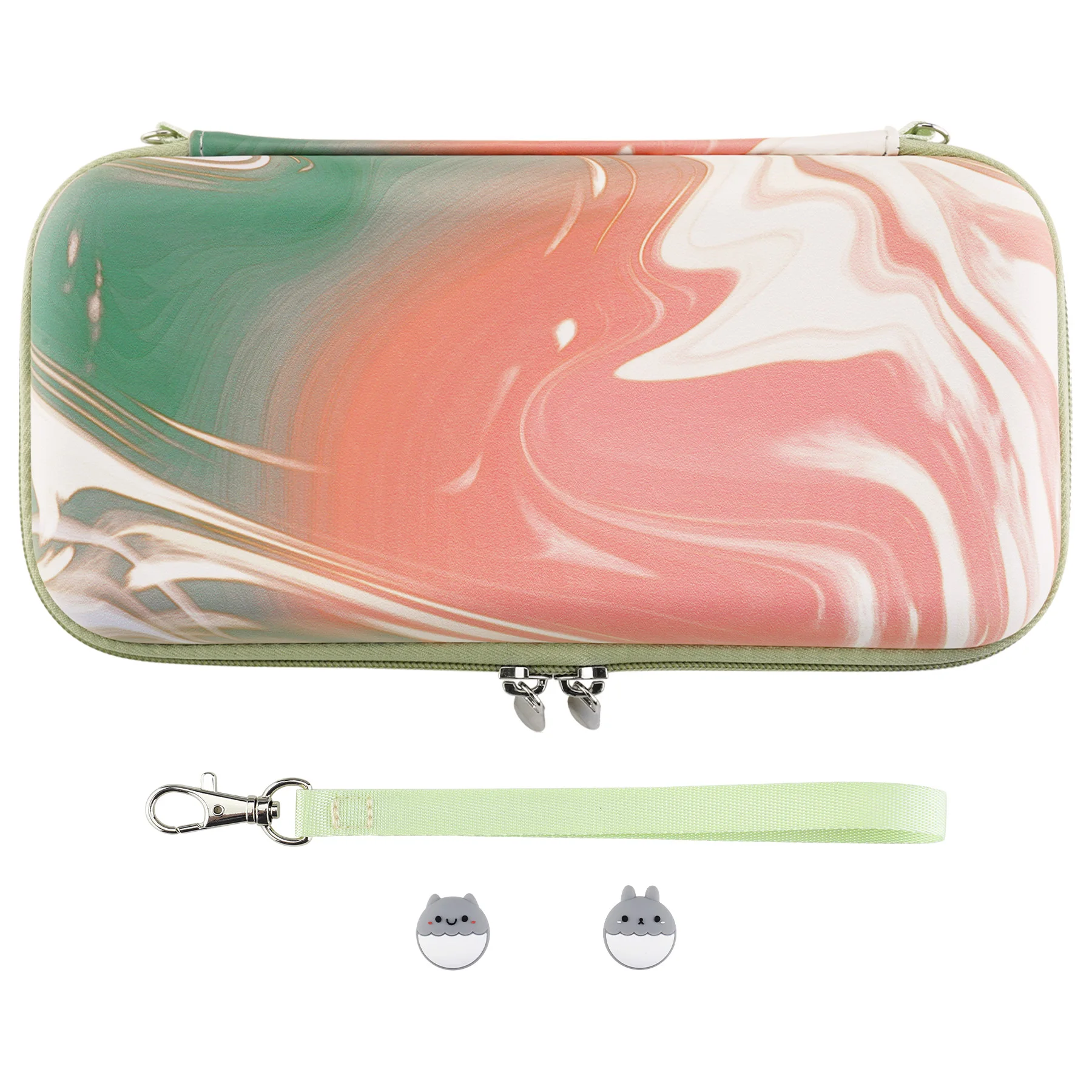 Estojo de transporte PlayVital para Nintendo Switch Lite, estojo de armazenamento para meninas, tampas de aderência para Switch Lite - série Swirl