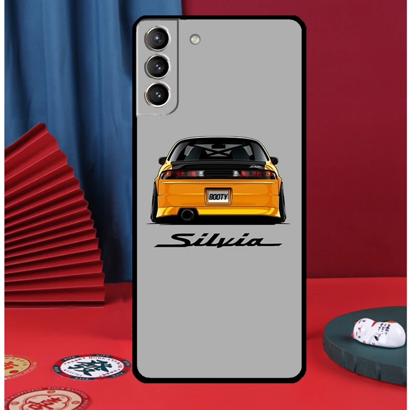 Silvia 자동차 케이스, 삼성 갤럭시 S21 S22 S23 울트라 S9 S10 S22 S23 플러스 노트 10 20 울트라 S20 FE S21 FE 커버