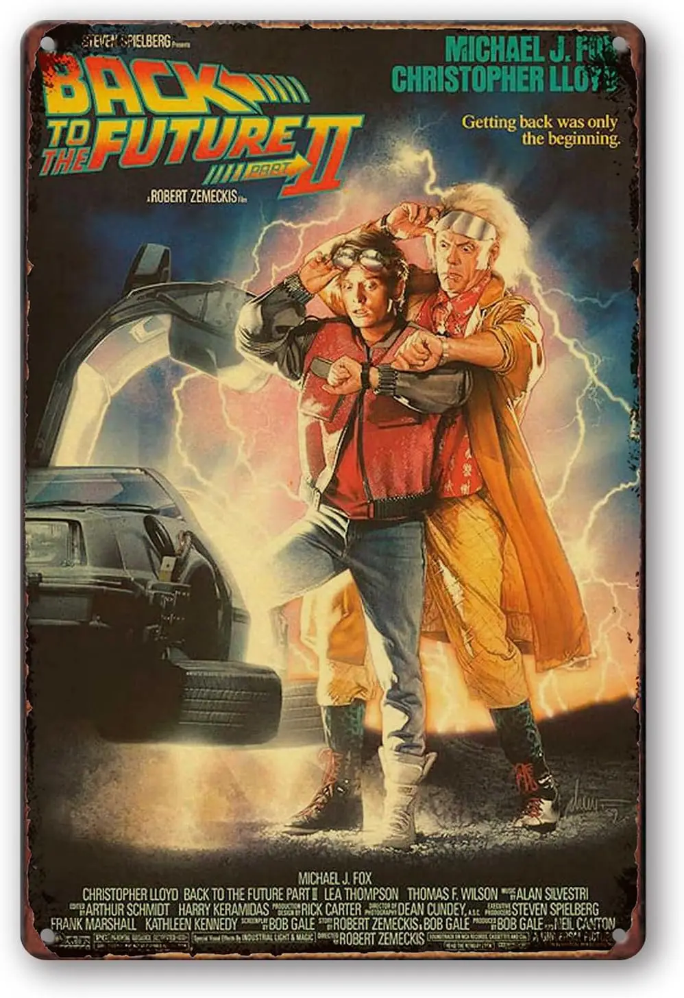 Back To The Future Part 2 Tin Sign, Movie Poster Vintage Metal Tin Sign, Wall Decor For Bars, Restaurants Cafes   Tin Sign