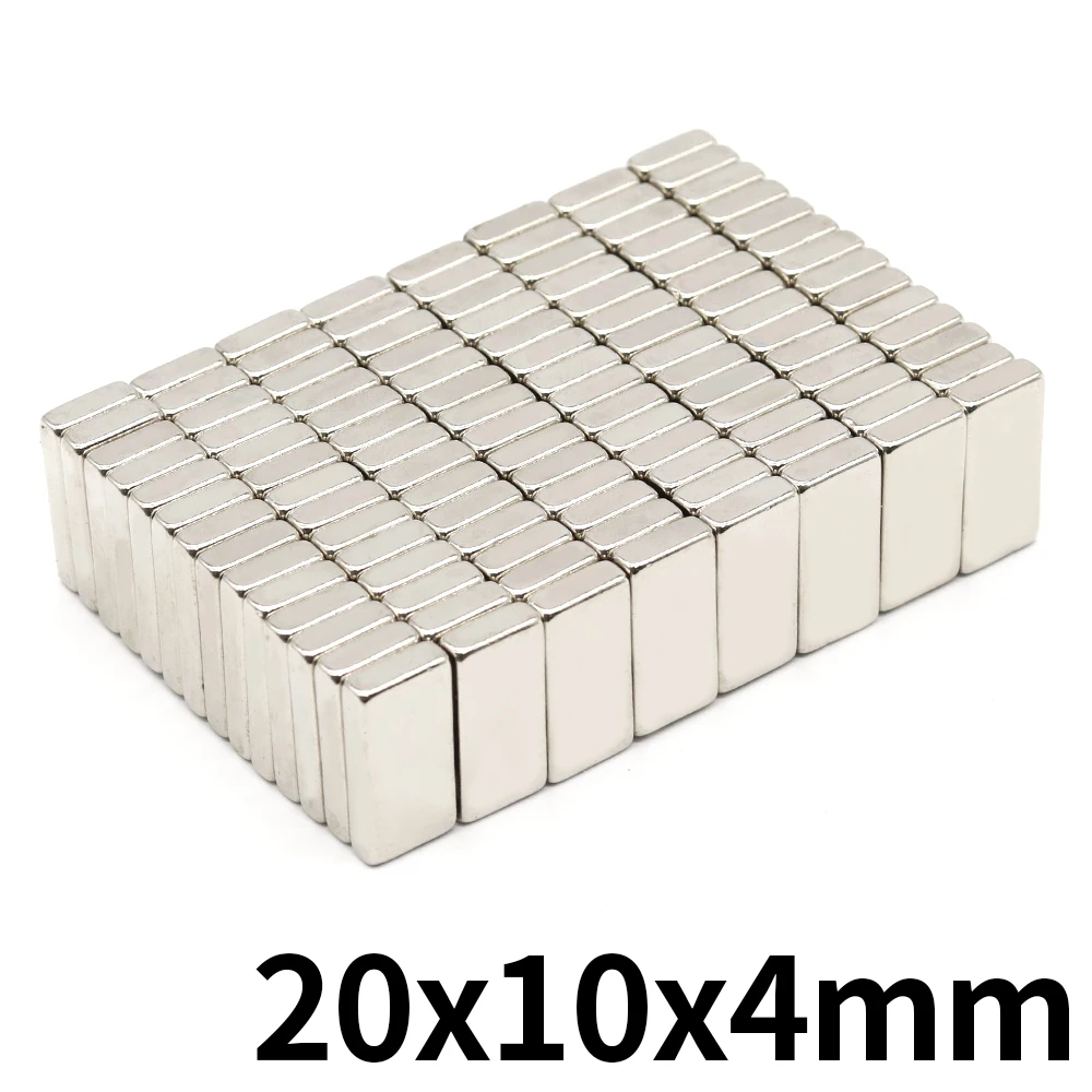 Neodymium Magnet 20x10x4 Block NdFeB N35 Super Powerful imanes Permanent Magnetic 20mm x 10mm x 4mm 5/10/20/50/100Pcs