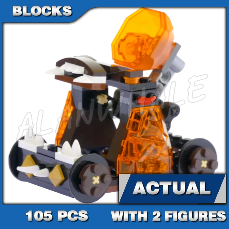 105pcs Nexoes Knights Kingdom Chaos Catapult Royal Guard Lava Rocks 10481 Building Blocks Toys Compatible with Model