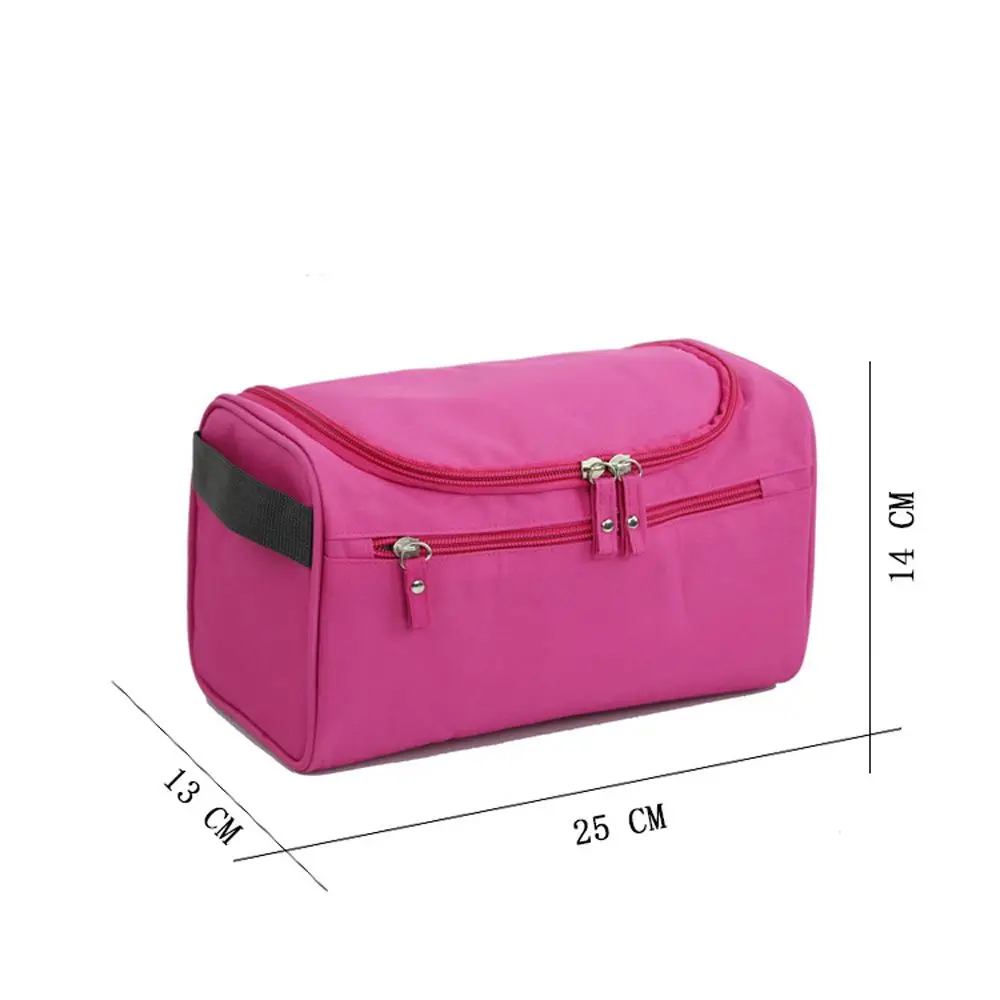 Vintage Creatieve Eenvoudige Rits Nylon Effen Kleur Waterdichte Cosmetische Tas Reizen Toilettas Make-Up Case Opbergtas