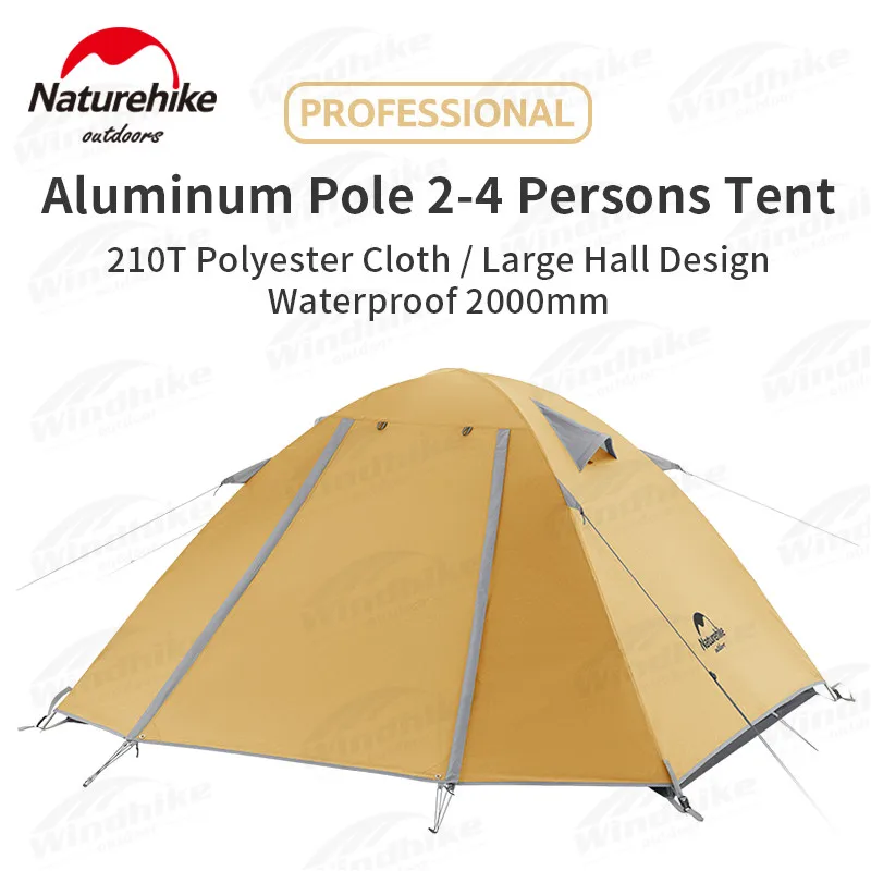 Naturehike 2023 NEW outdoor 2-4 Person Camping Tent Ultralight 2.1kg Portable Hiking Travel family tent Waterproof P2000 UPF50+