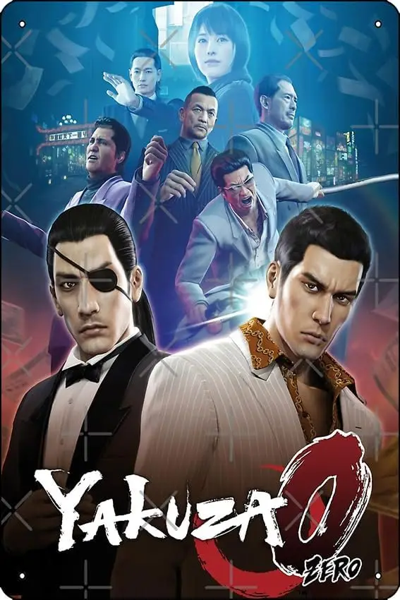 Yakuza 0 Poster 8 x 12 Inch Funny Metal Tin Sign Game Room Man Cave Wall Decor