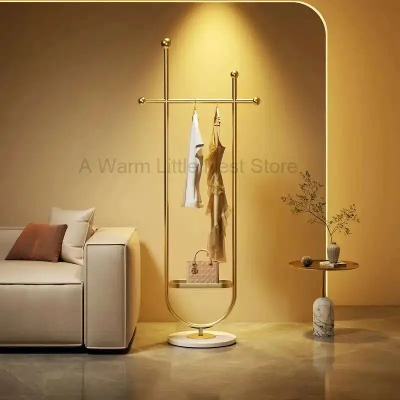 

Nordic Golden Clothing Rack Luxury Minimalist Bag Closet Living Room Clothing Rack Commercial Rack De Ropa Hallway Furniture